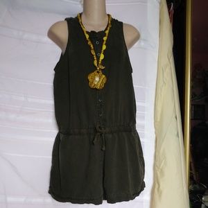 Velvet heart dark olive fashion romper M